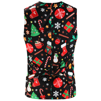 Men's Christmas Printed Vest Suit #2TZMK655 - Suits | Multicolour / M