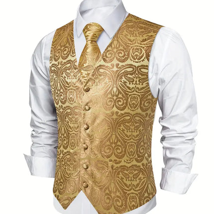 Men's Vest Tie Handkerchief Set #25061019 - Vests | Color1 / S