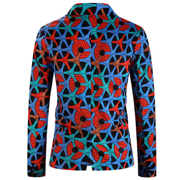 Men's Painterly Print Blazer #X336