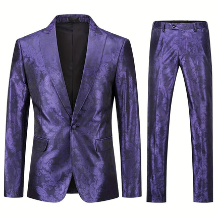 Men's Print Suit #25062395 - Suits | Deep Purple / XS