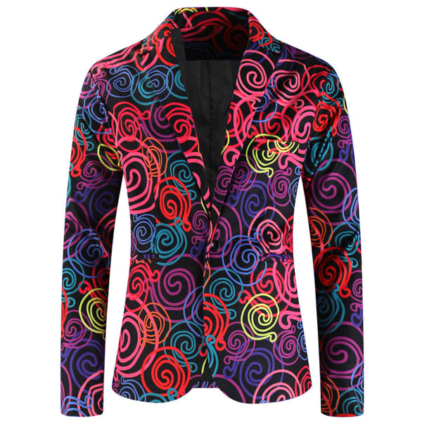 Men's Colorful Swirl Suit #2TZ-XX1137