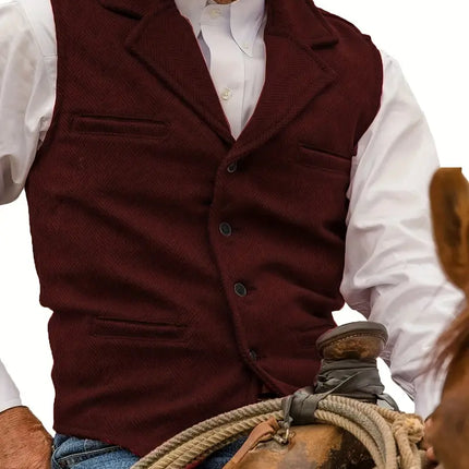 Men's Vintage Vest #25061135 - Vests | Burgundy / XS