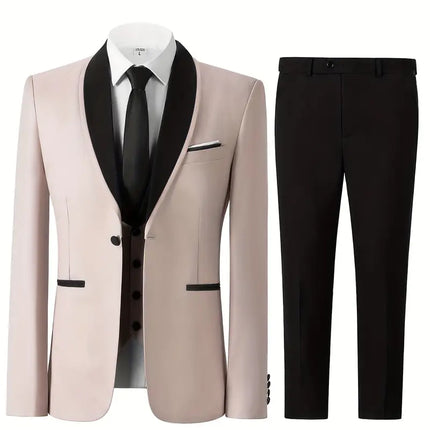 Men's 3pcs suit #311 - | Black / XXS