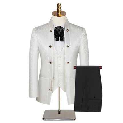 Men's 3 Piece Noble Knight Suit #S8583 - Suits | White / XS