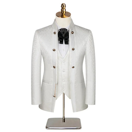 Men's 3 Piece Noble Knight Suit #S8583 - Suits | Green / XS