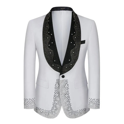Men's 3 Piece Stylish Dotted Suit #S8284 - Suits | Blue / XS
