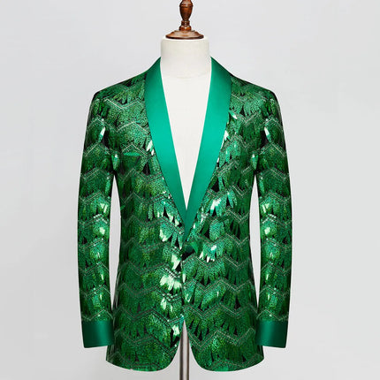 Men's Green Sequins Tuxedo  #S8227
