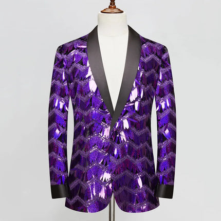 Men's Purple Sequins Tuxedo  #S8228