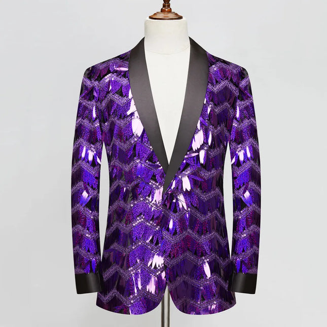 Men's Purple Sequins Tuxedo  #S8228