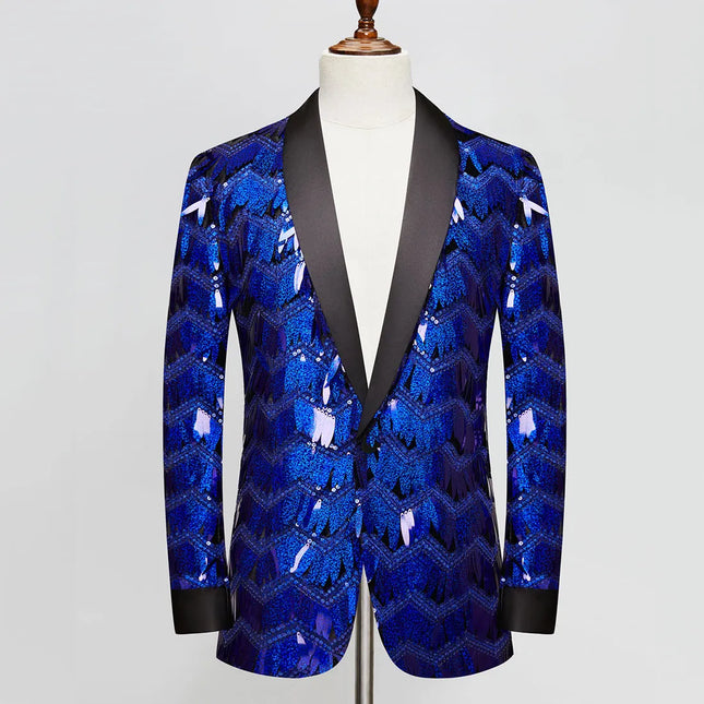 Men's Blue Sequins Tuxedo  #S8229