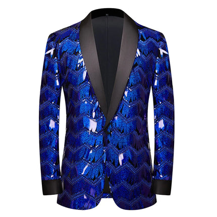 Men's Blue Sequins Tuxedo  #S8229