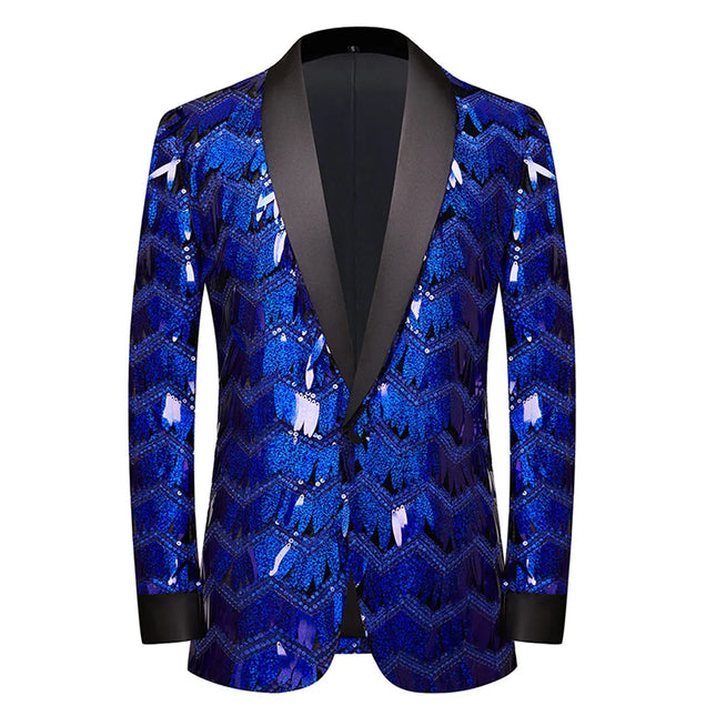 Men's Blue Sequins Tuxedo  #S8229