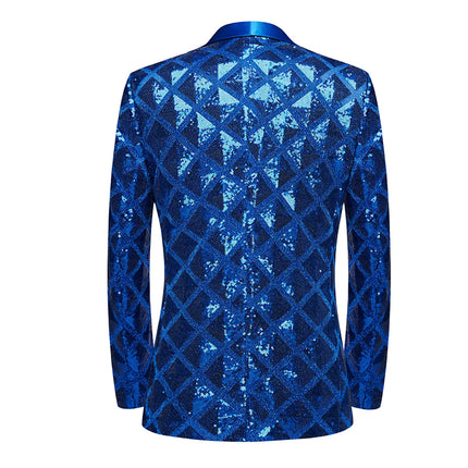 Men's Plaid Sequins Tuxedo  #S8231