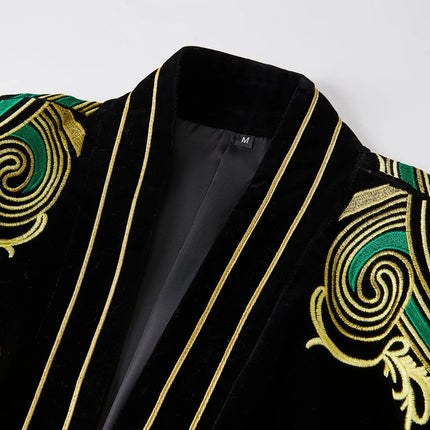 Men's Velvet Embroidered Tuxedo #S8160 - Blazers | Multicolour / XS