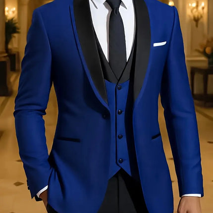 Men's 3pcs suit #311 - | Blue / XXS
