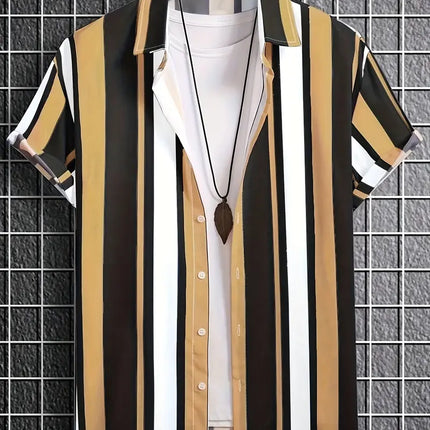 Men's Striped Print Shirt #25061023 - | Color5 / S