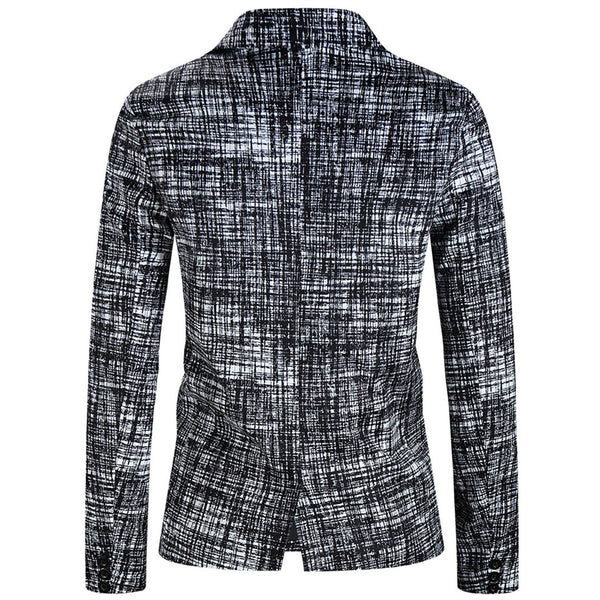 Men's Textured Grid Print Suit #2TZ314