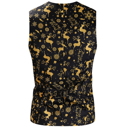 Men's Christmas Printed Vest #MJ631 - Vests | Multicolour / M