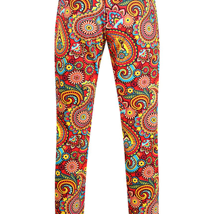 Ethnic Style Colorful Casual Trousers - Pants | Multicolor Red / M