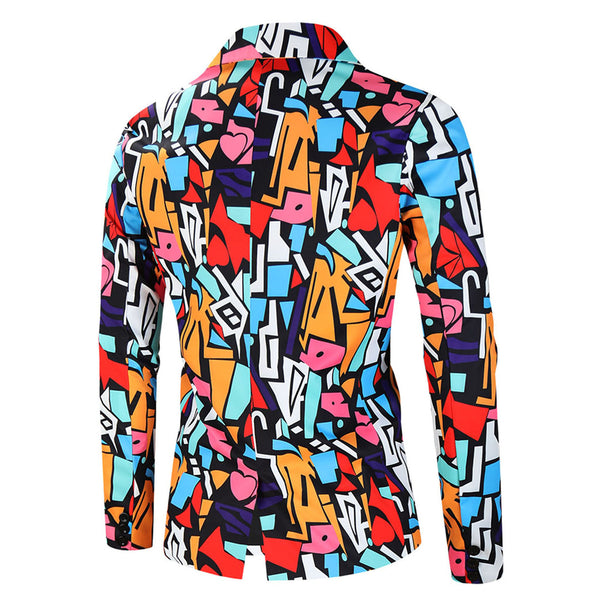 Men's Geometric Print Suit #2TZ-XX176