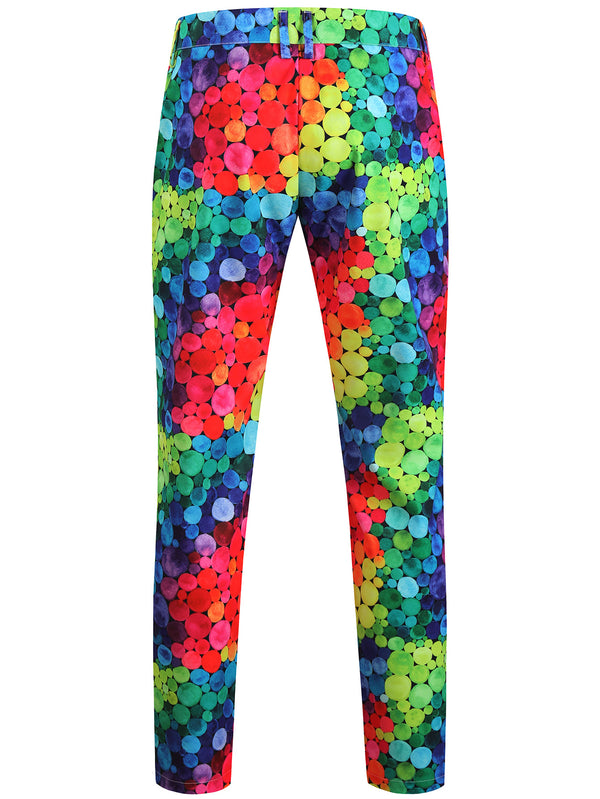 Men's Colorful Printed Vest Suit