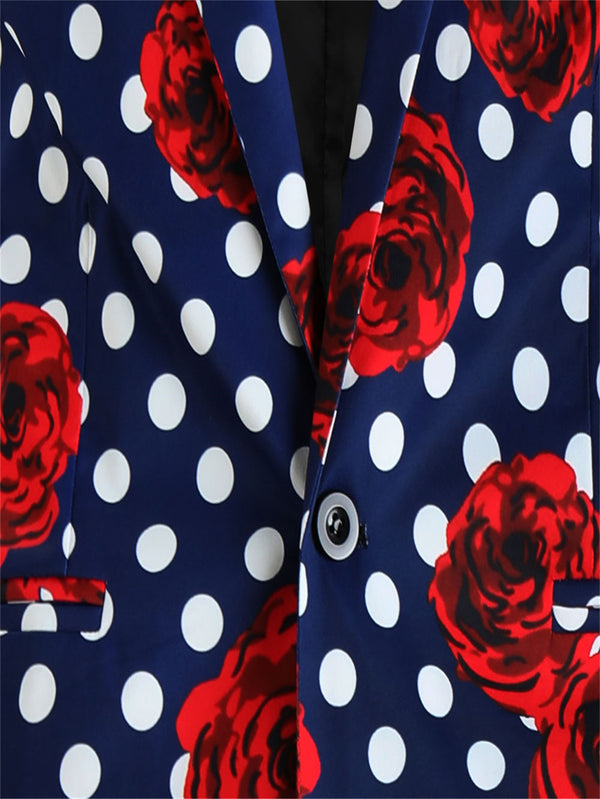 Men's Rose Dot Print Suit #2TZ163