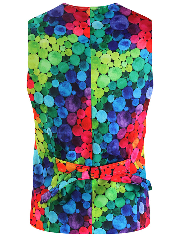 Men's Colorful Printed Vest Suit