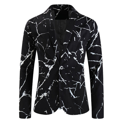 Men's Print Suit #2TZ2502 - Suits | Black / M