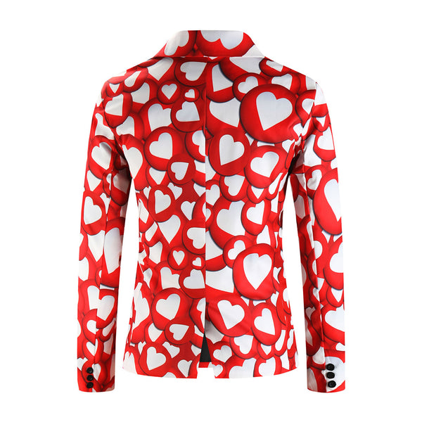 Men's Multi-color Heart Print Suit #2TZ-XX237