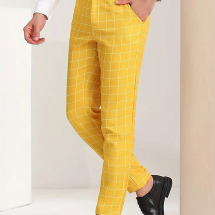 Men's Classic Plaid Pants #25061772 - Pants | Yellow / S