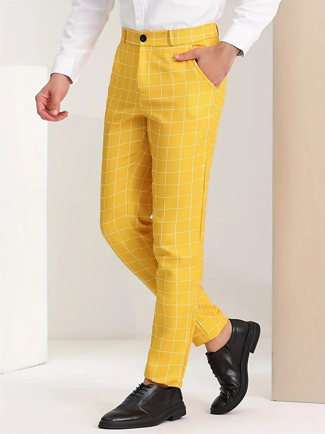 Men's Classic Plaid Pants #25061772 - Pants | Yellow / S