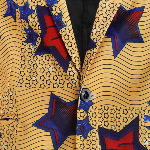 Men's Star Print Blazer #X321
