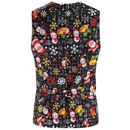 Men's Christmas Printed Vest #MJ660 - Vests | Multicolour / M