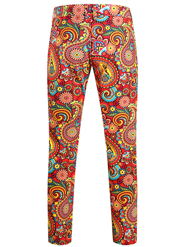 Men's Multicolor Ethnic Printed Vest Suit