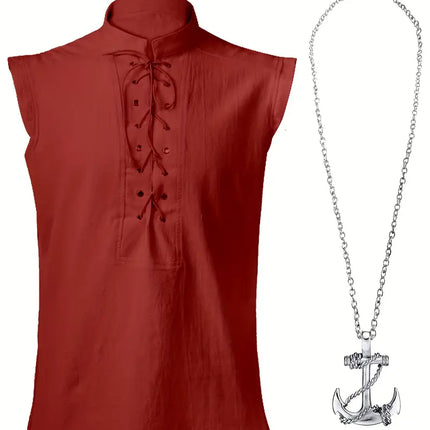Men's Sleeveless Shirt #25061240 - | Burgundy / S
