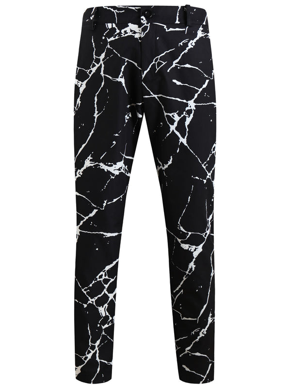 Black Casual Lightning-Print Men's Pants