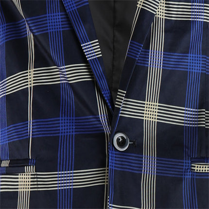 Men's Classic Plaid Suit #2TZ6021 - Suits | Blue Plaid / M