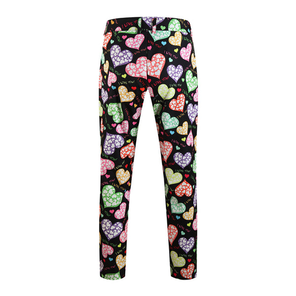 Men's Colorful Heart Print Suit #2TZ-XX236