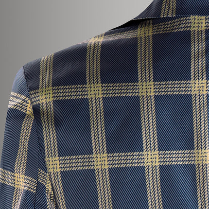 Men's Plaid Blazer - Slim Fit Stylish Checkered Suit Jacket for Parties & Weddings - Blazers | Blue Plaid / M