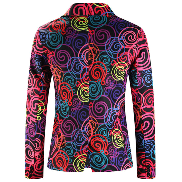 Men's Colorful Swirl Suit #2TZ-XX1137