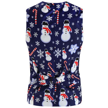 Men's Christmas Printed Vest #MJ656 - Vests | Multicolour / M