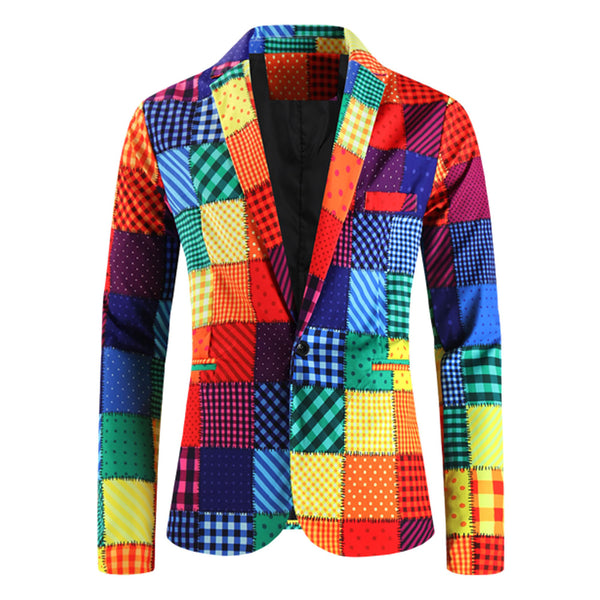 Men's Rainbow Print Suit #2TZ2503