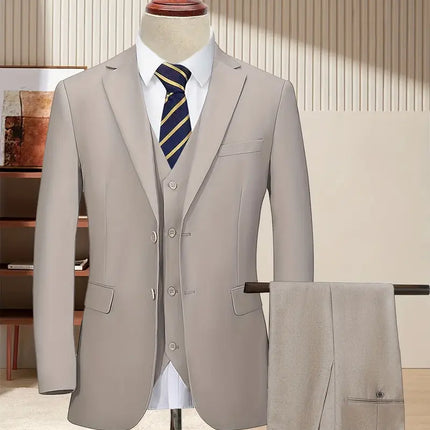 Men's 3pcs Business Suit #25061133 - Suits | Light Gold / XS