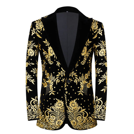 Men's Velvet Embroidered Blazer  #S8225