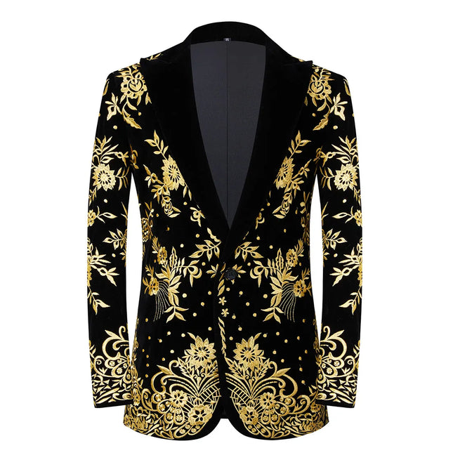 Men's Velvet Embroidered Blazer  #S8225
