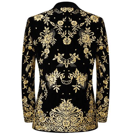 Men's Velvet Embroidered Blazer  #S8225