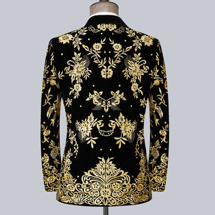 Men's Velvet Embroidered Blazer  #S8225