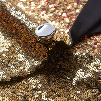 Men's Golden Multicolor Sequins Blazer #S8051 - Blazers | Color1 / XS