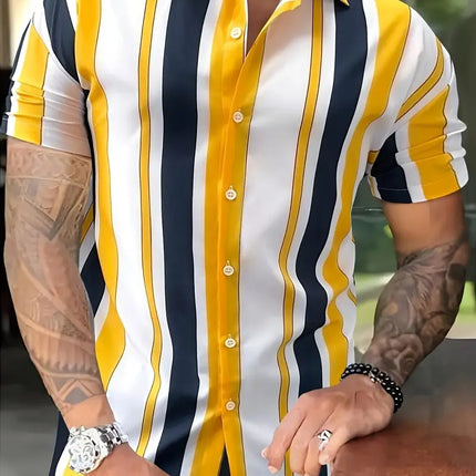 Men's Striped Print Shirt #25061023 - | Color1 / S