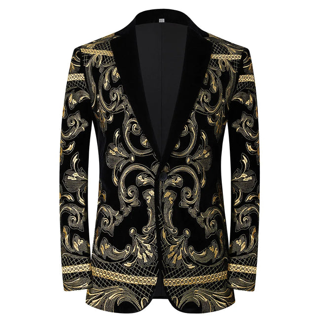 Men's Velvet Embroidered Blazer  #S8105